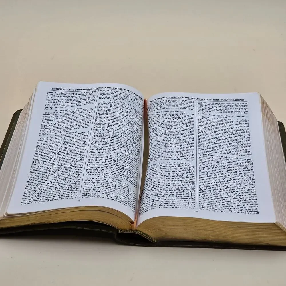 Vintage System Bible Study The Book of Life Holy Bible Leather Gilt Edge 1975
